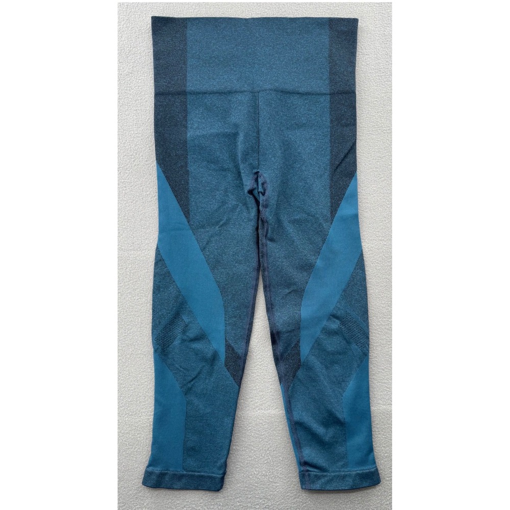 LNDR Seamless Leggings Womens M/L Blue High Rise Cropped Workout Performance